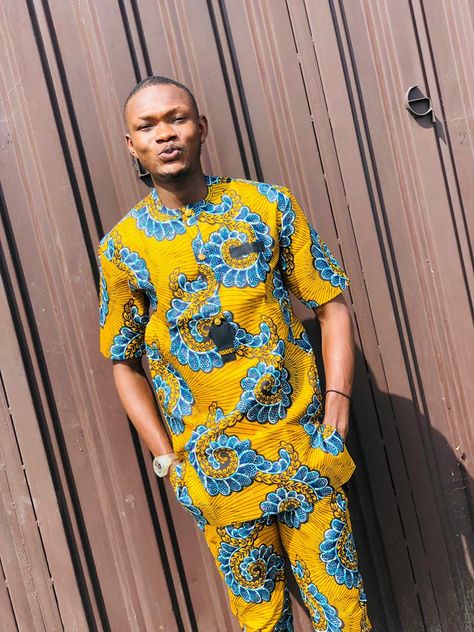 Ankara Outfit For Men, Ankara Styles For Men 2024, Men Ankara Styles Outfit, Mens Fashion Dress Shirts, Outfit For Men, African Men Fashion, Shirt Dress Style, African Men, Male Fashion