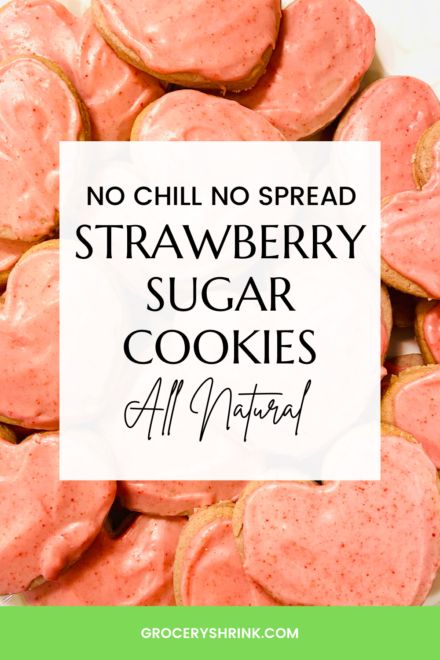 No Spread Cookie Recipe, No Spread Cookies, Strawberry Sugar Cookie, Sugar Cookie Cut Outs, Sugar Cookie Cutout Recipe, Summer Sugar Cookies, Roll Out Sugar Cookies, Cutout Cookie, Strawberry Sugar Cookies