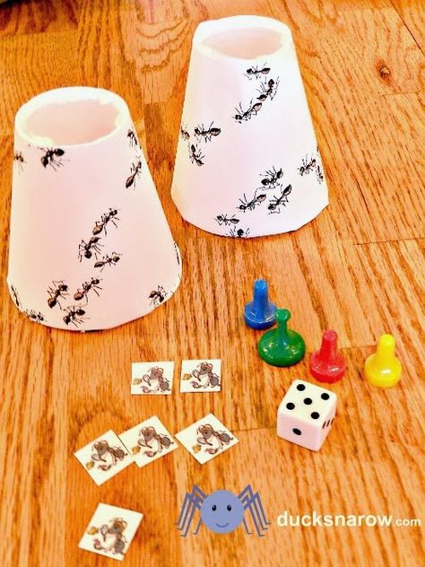 DUCKS N A ROW: Preschool Ant Hill Game Can be used for A is for Ant or I is for Insect lessons #kidsactivities Ant Hill Craft, Preschool Ant, Ant Activities, Ant Lesson, Ants Activities, Ant Crafts, Insect Unit, Insects Preschool, Ant Hill