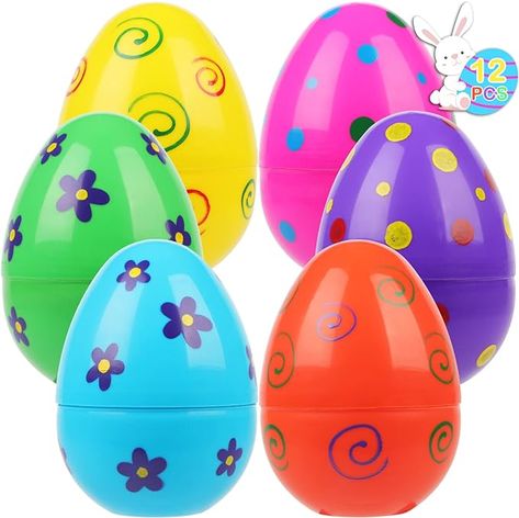 12 Jumbo assorted colors plastic Easter eggs, 6 colors and 3 different Easter pattern designs, bright color such as blue, yellow, green, pink, violet, and orange. Fillable Jumbo Easter eggs are made of plastic and the size is 6inch high and inch wide, large enough to fill toys, candy and stuffed animals Large Plastic Easter Eggs, Adult Easter Egg Hunt, Jumbo Easter Eggs, Easter Party Games, Easter Pattern, Easter Hunt, Plastic Easter Eggs, Moose Toys, Easter Goodies