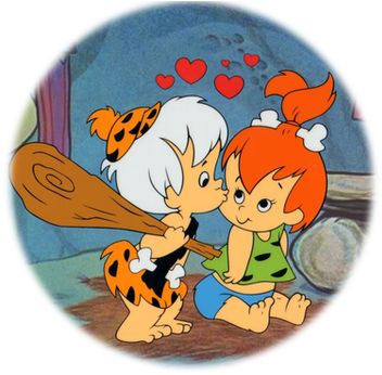 Flintstones Pebbles, Flintstone Cartoon, Pebbles And Bam Bam, Morning Kiss, Pebbles Flintstone, Morning Handsome, Good Morning Handsome, Fred Flintstone, The Flintstones