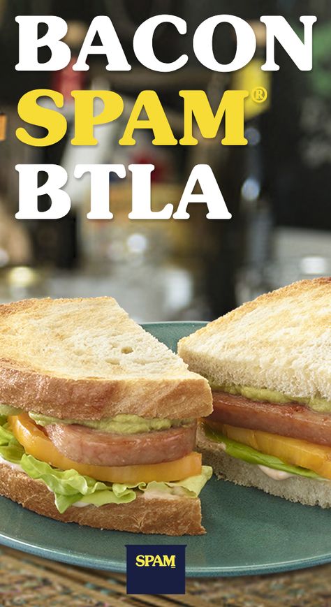 Add some sizzle to your BLT with SPAM® Bacon! | SPAM® LT | SPAM® Bacon | SPAM® Brand | Comfort Food | Easy Sandwich Spam Meals, Spam Bites, Spam Recipes Dinners, Spam Recipes, Easy Sandwich, Hormel Recipes, Canned Meat, Simple Sandwiches, Food Easy