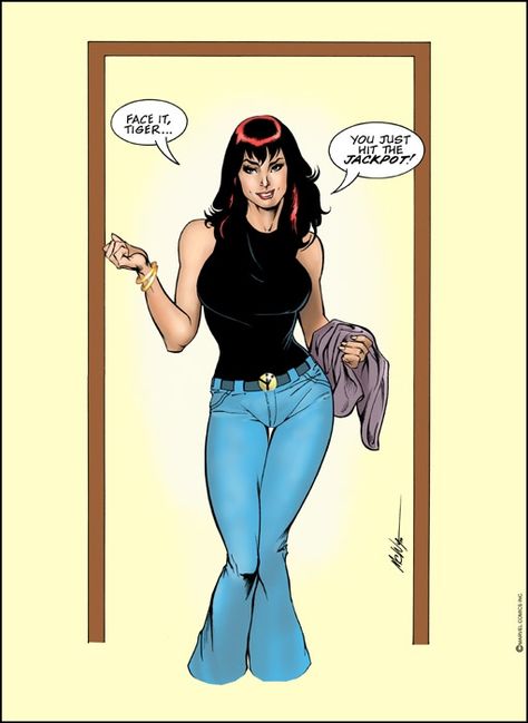 Spider-Man: Mary Jane - Face It, Tiger... Comic Art Mary Jane Spiderman Comic, Mary Jane Costume, Mary Jane Spiderman, Mary Jane Outfit, Spiderman Outfit, Comic Art Fans, Mark Bagley, Comic Book Girl, Jane Watson