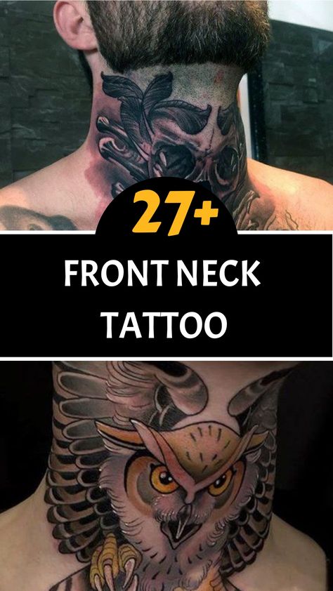 The front neckline serves as a prominent canvas for tattoos, providing an excellent platform for displaying detailed designs and captivating artwork. Whether you're looking to make a bold statement or simply appreciate body art, this area offers endless creative possibilities. Discover the perfect tattoo design to express your style and personality! Throat Tattoo Men Design, Full Throat Tattoo Men, Throat Tattoo Men, Front Neck Tattoo For Guys, Neck And Throat Tattoos Men, Traditional Japanese Dragon, Front Neck Tattoo, Full Neck Tattoos, Butterfly Neck Tattoo