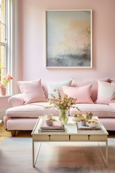 Transform your space with these dreamy pastel pink living room ideas! 💕 Discover chic decor, soft furnishings, and subtle accents for a cozy and stylish ambiance. Perfect for adding a touch of femininity to any home. Dive into a world where comfort meets elegance. #PastelPinkLivingRoomIdeas #HomeDecor #ChicInteriors White Room With Pastel Accents, Soft Pink Living Room Ideas, Pink Cottage Core Living Room, Pastel Pink Living Room, Living Room Ideas Pink, Beige And White Living Room, Pink Living Room Ideas, Room Ideas Pink, Blush Pink Living Room