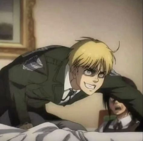 #armin #arminarlert #attackontitan #aot An Anime, A Cat, A Man, Bed, Anime