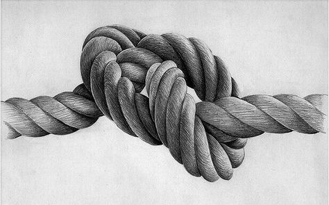 Exceptional Drawing of knotted rope Rope Tattoo, Rope Drawing, Pencil Drawing Ideas, Grass Painting, Tato Lengan, Desen Realist, Realistic Pencil Drawings, Object Drawing, Basic Drawing