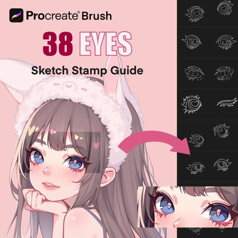 . Create stunning anime eyes with this easy-to-use brush set. Perfect for beginners and experienced artists alike. #anime #eyes #procreate . #Easy_Drawing_Anime #Procreate_Eyes #Chibi_Poses #Procreate_Free Procreate Eyes, Eyes Procreate, Chibi Poses, Lips Sketch, Regard Animal, Best Procreate Brushes, Anime Portrait, Free Procreate, Illustrator Brushes