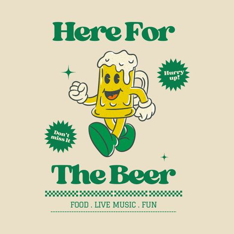 Check out this awesome 'Retro+vibe+here+for+the+beer+vintage+design' design on @TeePublic! Beer Poster Design, Beer Aesthetic, Beer Graphic Design, Poster Beer, Beer Illustration, Vintage Shirt Design, Beer Graphic, Design Jersey, Beer Poster