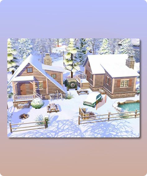 Sims 4 House CC: SKI Cabins     NO CC Sims 4 House Cc, No Cc Sims, Sims 4 House, Ski Hotel, Hall House, Mod Jacket, Sims 4 Cc Download, Flower Tower, Sims House Plans