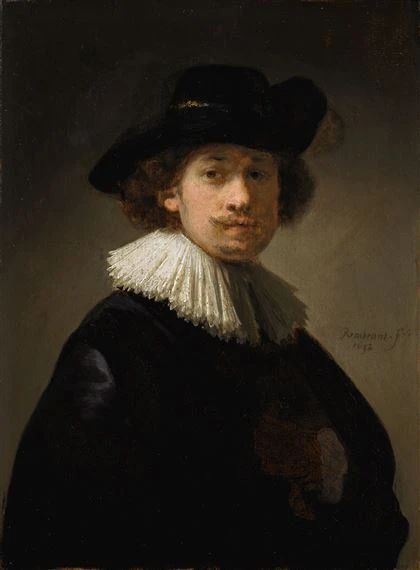 Artwork by Rembrandt van Rijn, SELF-PORTRAIT OF THE ARTIST, HALF-LENGTH, WEARING A RUFF AND A BLACK HAT, Made of oil on oak panel Rembrandt Drawings, Rembrandt Self Portrait, Rembrandt Art, Rembrandt Portrait, Paul Klee Paintings, Rembrandt Paintings, Paul Klee Art, Rembrandt Van Rijn, Baroque Art