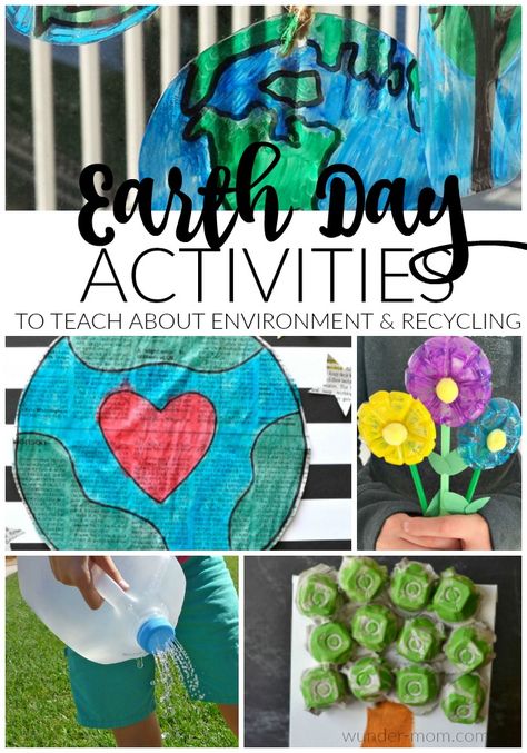 Earth Day Activities that will teach kids all about the environment and the importance of recycling Earth Day is a special day for us around her because it just also happens to be our oldest daughter’s birthday!  We have even incorporated the environmentally friendly Earth Day concept into her birthday party celebrations. click through to see all of the fun earth day crafts and activities! Earth Day Activities For Kids, Environmental Activities, About Environment, Green Recycling, Importance Of Recycling, Earth Day Projects, Earth Craft, Recycled Crafts Kids, Daughters Birthday