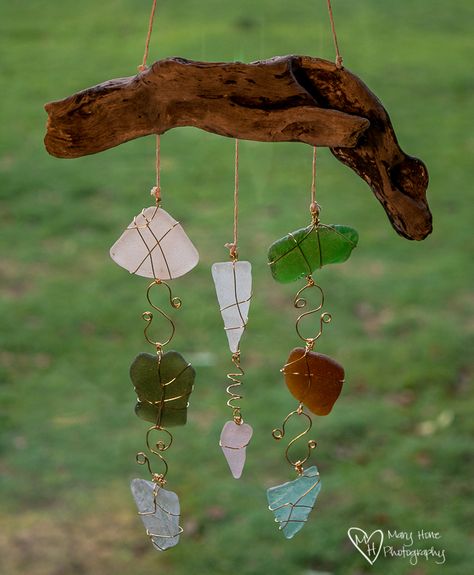 Blog post at Tales from the Backroad : Perspective For today's After Before Friday, I chose a photo I took at the end of October when we first got here to Washington. This is A[..] Sea Glass Mobile, Beach Glass Mobile, Stained Glass Suncatchers Wind Chimes, Stained Glass And Driftwood, Sea Glass And Shell Wind Chime, Sea Glass Diy, Driftwood Mobile, Driftwood Ideas, Wind Chimes Craft