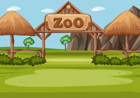 Zoo Sign, Field Illustration, Village Background, Animals Background, Preschool Pictures, Garden Grass, Crafts Preschool, Indian Village, Bird Coloring Pages