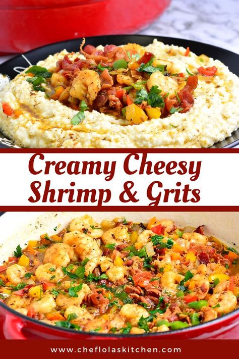 Seafood Grits, Cheesy Shrimp And Grits, Shrimp And Cheese Grits, Cheesy Shrimp, Grits Casserole, Cheesy Grits, Cooking Fish, Hot Cheese, Grits Recipe