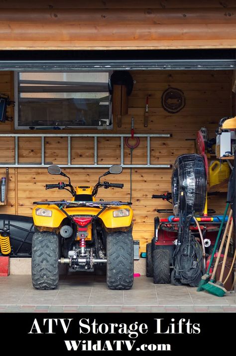 Best ATV Storage Lifts - Wild ATV Atv Storage, Garage Lift, Sweat Equity, Loading Ramps, Three Car Garage, Electric Winch, Tools And Toys, Two Car Garage, Best Commercials