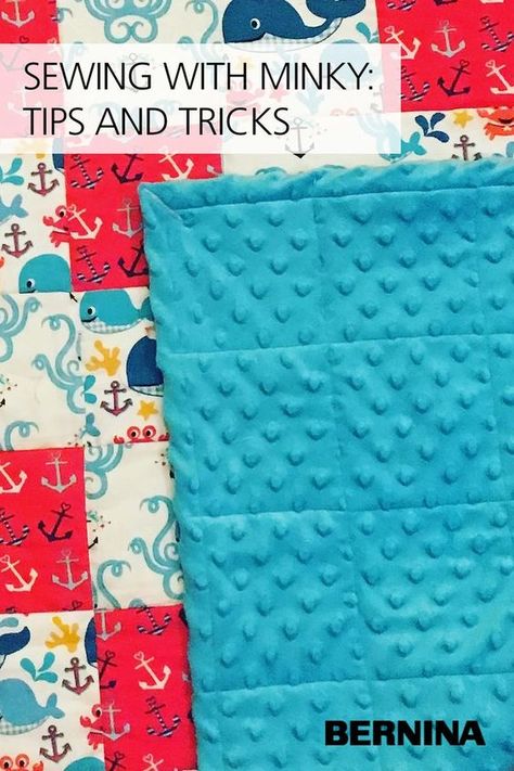 How To Sew With Minky Fabric, How To Make Minky Blanket, Twin Size Minky Blanket Diy, Quilting With Minky Fabric, How To Sew With Minky Fabric Tips, Sewing Minky Blanket, How To Sew Minky Blanket, Using Minky As Quilt Back, Minkie Blankets Diy