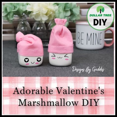 I love decorating tiered trays! I also love Marshmallow Topper. I think they are just so stinkin' cute.I wanted to start working on my tray for Valentine's this year and the first project was to make a Valentine inspired marshmallow topper. To get started on this adorable marshmallow topper you will need to get a pack of foam dice and white balloons from Dollar Tree. Step 1. Cut the neck off of the white balloons. Cover the dice with 3 white balloons. Step 2. Cut a piece of Decorating Tiered Trays, Dice Crafts, Marshmallow Cups, Fake Desserts, Marshmallow Hats, Marshmallow People, Diy Letter Board, Dt Crafts, Cardboard Christmas Tree