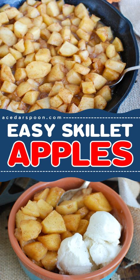 Elevate your Thanksgiving with our easy cinnamon apples recipe! Discover how to cook apples in a pan for a sweet, simple dessert that everyone will love. This dish is one of the BEST apple recipes around, making it the perfect addition to your holiday feast! Golden Delicious Apples Recipes, Pan Fried Apples Easy, Stove Top Apple Recipes, Cooking Apples On Stove, Skillet Cinnamon Apples, Recipes With Golden Delicious Apples, How To Cook Apples On The Stove, Easy Apple Recipes Quick, Cooked Apples Easy Stovetop