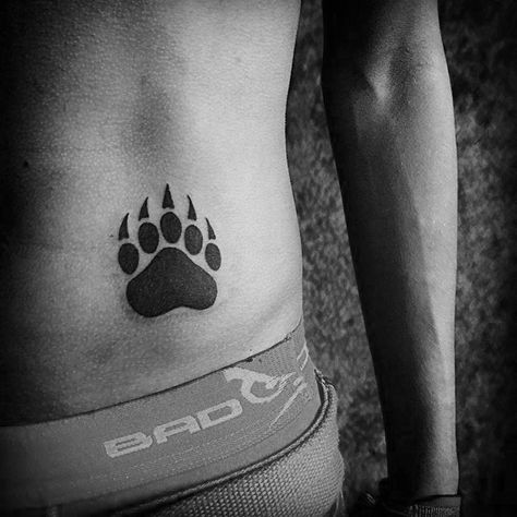 Small Simple Mens Bear Claw Lower Stomach Hip Tattoo Bear Tattoo Designs For Men, Mens Stomach Tattoo, Lower Hip Tattoos, Bear Claw Tattoo, Bear Paw Tattoos, Claw Tattoo, Lower Stomach Tattoos, Bear Tattoo Designs, Paw Tattoo