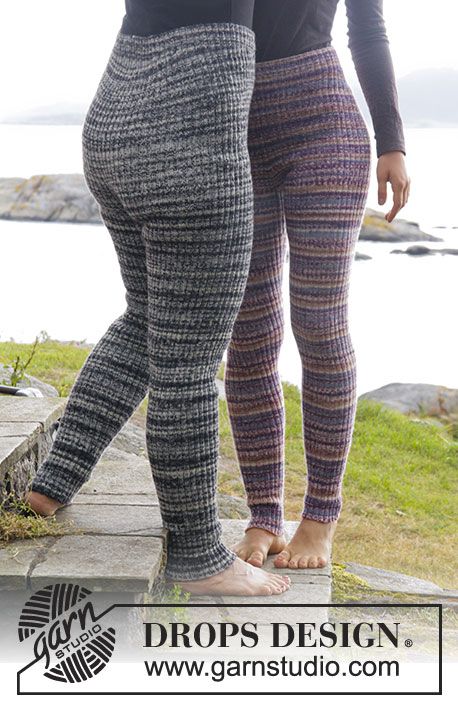 So Cosy - Knitted DROPS tights with rib in "Fabel". Size: S - XXXL. - Free pattern by DROPS Design Knit Leggings Pattern, Crochet Pants, Knit Tights, Knitting Instructions, Leggings Pattern, Knit Leggings, Baby Pants, Drops Design, Knit Outfit