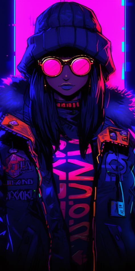 Cyberpunk Girl Art, Neon Cyberpunk Aesthetic, Neon Cyberpunk, Desenhos Gravity Falls, Neon Artwork, Arte Punk, Cyberpunk Anime, Cyberpunk Girl, Cyberpunk Aesthetic