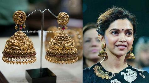 Gold Jhumkas, Temple Jewellery Earrings, Gold Earrings Indian, Gold Jhumka Earrings, Gold Temple Jewellery, Bridal Jewels, Antique Gold Jewelry Indian, Gold Necklace Indian Bridal Jewelry, Antique Bridal Jewelry