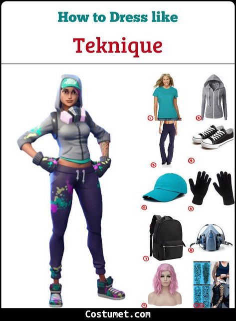 Teknique (Fortnite) Costume for Cosplay & Halloween 2021 Fortnite Costume Women, Fortnite Costumes Women, Fortnight Costumes, Fornite Halloween Costumes, Peely Fortnite Costume Diy, Diy Fortnite Costume, Fortnite Halloween Costume, Dark Blue Sweatpants, Fortnite Costume