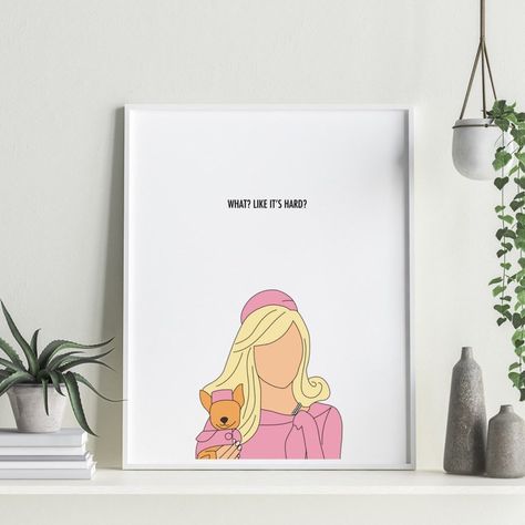 Elle Woods Office Artwork Legally Blonde Fan Art What | Etsy Canada Millennial Office, Decor Room Bedroom, Gifts For Law Students, Feminine Inspiration, Feminine Decor, Female Office, Wood Office, Office Artwork, Wall Art Pink