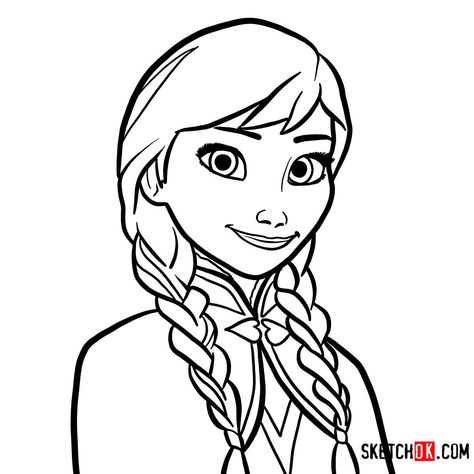 How to draw Anna's face | Frozen - Step by step drawing tutorials Elsa And Anna Drawing Easy, How To Draw Elsa And Anna, Anna Frozen Drawing, How To Draw Anna Frozen, Disney Anna Drawing, Portrait Guide, Anna Drawing, Anna Frozen Sketch, How To Draw Elsa