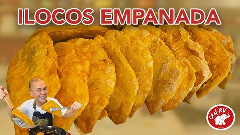 Chef RV Manabat - ILOCOS EMPANADA | Facebook Ilocos Empanada, Avocado Chicken Salad Wrap, Empanadas Recipe Dough, Empanadas Dough, Filipino Food Dessert, Salad Wrap, Chicken Salad Wrap, Pastry Kitchen, Tart Pie