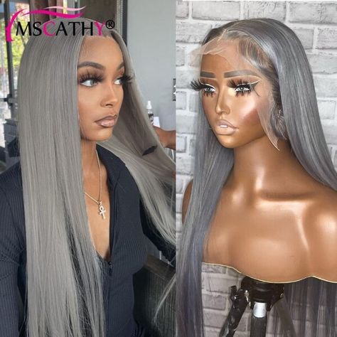 Just found this amazing item on AliExpress. Check it out! $79.00 50％ Off | Grey Colored Lace Front Wigs For Women HD Transparent Lace Gray Frontal Wig Pre Plucked Bone Straight Brazilian Human Hair Wig Gray Frontal Wig, Colored Lace Front Wigs, Frontal Wig, Blonde Wig, Human Hair Wig, Brazilian Human Hair, Wigs For Women, Lace Frontal Wig, Frontal Wigs