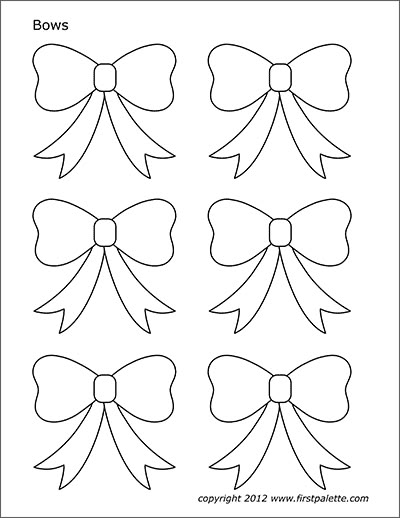 Bows | Free Printable Templates & Coloring Pages | FirstPalette.com Bows Template, Icing Transfer Templates, Free Stencils Printables Templates, Royal Icing Transfer Sheets, Stencils Printables Templates, Royal Icing Templates, Free Stencils Printables, Icing Transfers, Royal Icing Transfers