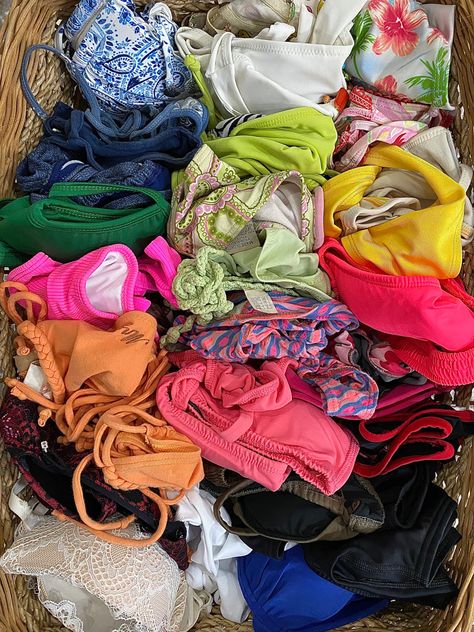 #Bikinis #colorful #aesthetic #organization bikini summer blackbough aesthetic organization tan Basket Of Bikinis, Pile Of Bikinis, Summer Cruise Aesthetic, Wilmington Aesthetic, Aesthetic Organization, 500 Days Of Summer, Colorful Aesthetic, Summer Bikinis, Cute Comfy Outfits