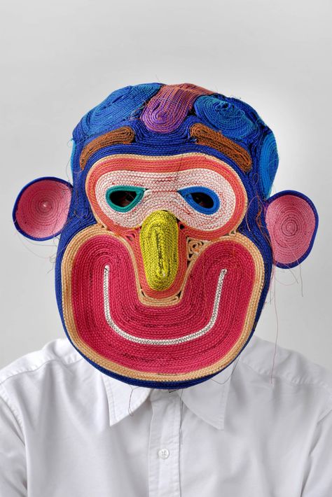 Colored Rope, Colossal Art, Modern Crafts, Design Textile, Interesting Faces, Mask Making, Art Plastique, Textile Art, Contemporary Art