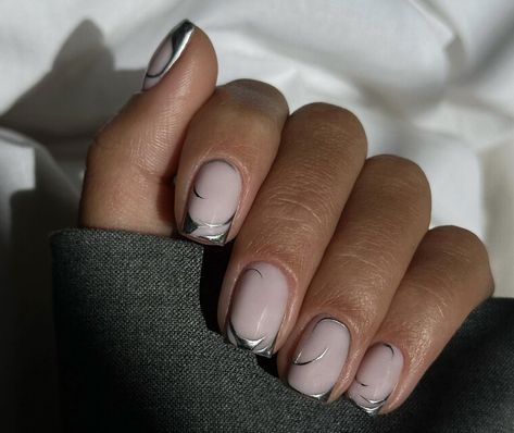 Grey Acrylic Nails, Short Nail Manicure, Magic Nails, Glow Nails, Silver Nails, March 25, Square Acrylic Nails, Fire Nails, Pretty Acrylic Nails