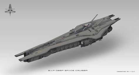 ArtStation - S.V.P deep space cruiser, Dancheng YE Space Frigate, Space Cruiser, Ship Ideas, Space Fleet, English Names, Earth Space, Space Ships Concept, Space Engineers, Sci Fi Spaceships