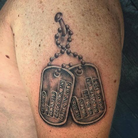 Army Wife Tattoos, Swedish Tattoo, Dog Tags Tattoo, Family Sleeve Tattoo, Grandpa Tattoo, Michael Tattoo, Navy Tattoos, Australian Tattoo, Brother Tattoos