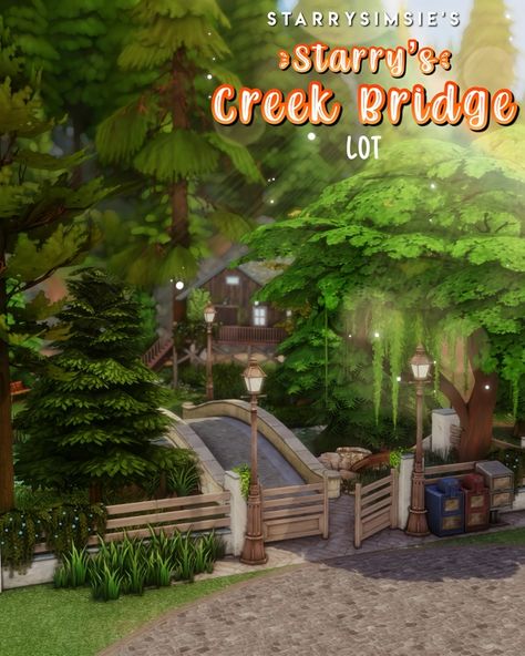 Sims 4 Cottage, The Sims 4 Lots, Creek Bridge, San Myshuno, Sims Packs, Sims 4 House Plans, Sims 4 House Building, Sims 4 House Design, Sims Building