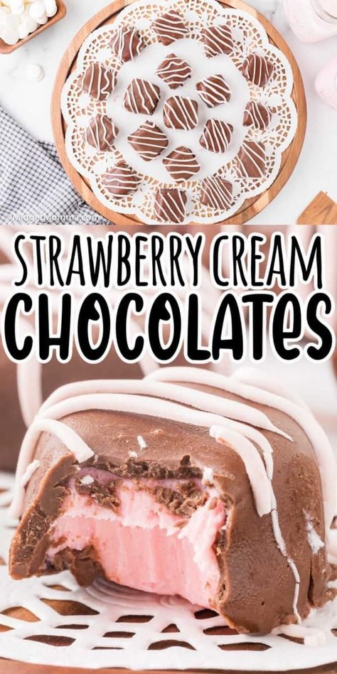 Nutty Desserts, Chocolate Treats Easy, Chocolate Candy Recipes, Cream Candy, Candy Truffles, Candy Recipes Homemade, Christmas Candy Recipes, Strawberry Cream, Think Food