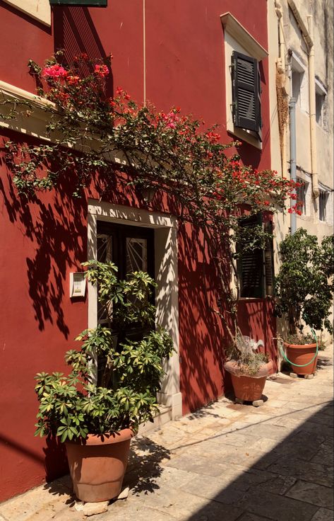 Red Italy Aesthetic, Twenty Twenty, Aesthetic Red, Italy Aesthetic, Flowers Red, Home Vintage, Autumn Vibes, Corfu, Warm Autumn