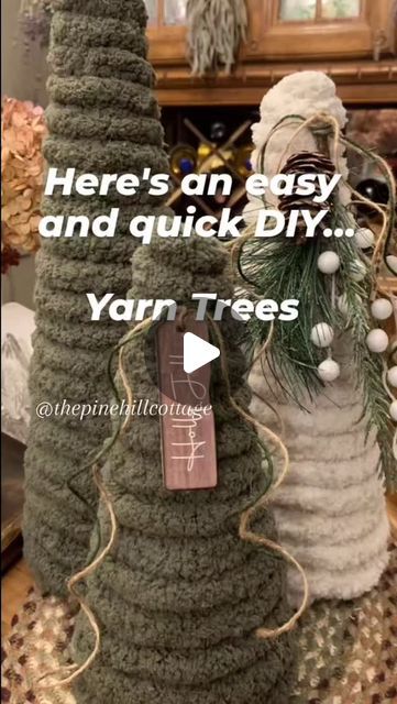 Reena 🌲 Master Gardener/ Frugal DIY Creator on Instagram: "Let's make some trees...🌲🌲🌲

This DIY is so easy, and it's not time-consuming!

Perfect for kids to do 😃
(You can use craft glue instead of hot glue) 

Also, it's great if you need a hostess or last-minute gift idea! 

Happy crafting! Make it a homemade holiday!

Let me know if you make these! 😃👍

🏡 Location: @thepinehillcottage
👩‍🌾 Designer: Reena, Master Gardener 

Easy craft 🌲 Christmas DIY 🌲 Homemade holiday 🌲 Styrofoam cone 🌲 Yarn 

#diyproject #doityourself #becreative #diy #christmastree #easydiy #youcandoit #havefunwithit #giftidea #holidaymood #giftgiving #crafttime #diyinspiration #easytomake #christmasdiy #yarnlovers #yarnart #diydecor #diyideas" Cones Diy, Yarn Trees, Cone Christmas Trees, Craft Christmas, Homemade Holiday, Master Gardener, Holiday Mood, Yarn Diy, Easy Craft