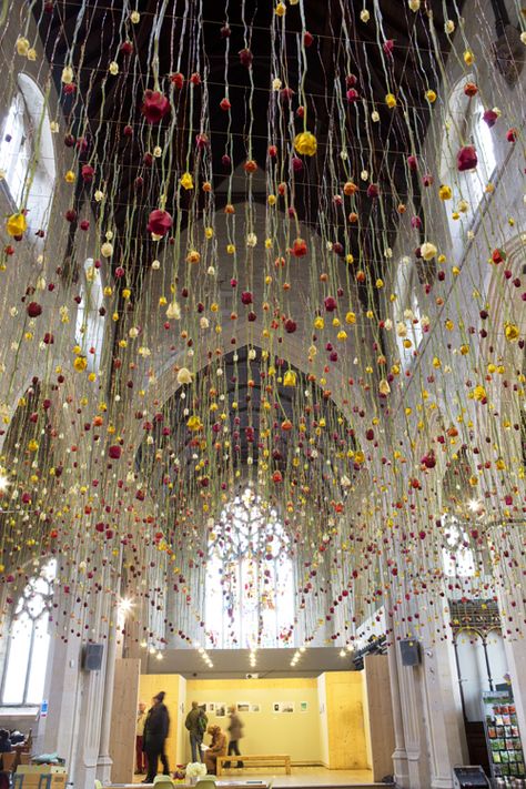 Suspended Art, Rebecca Louise, Ceiling Art, Flowers Love, Flower Installation, Ceiling Treatments, Flower Sculptures, Hanging Flowers, Hanging Garden