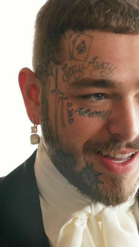 Posty Malone, Horrible Tattoos, Post Malone Wallpaper, Master Tattoo, Love Post, Post Baby, Bad Things, Many Men, Post Malone