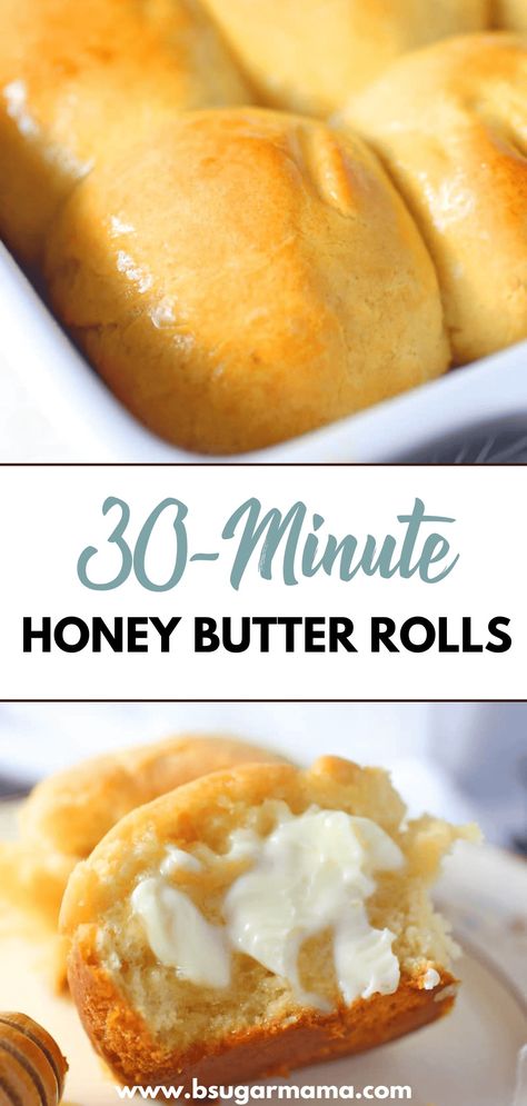 🌟 Elevate your dinner game with these mouthwatering 30 Minute Honey Butter Rolls! 🍯✨ Quick, easy, and oh-so-delicious, they're the perfect side dish for any meal. Get the recipe now! #DinnerRolls #QuickRecipes #HoneyButter #30MinuteMeals 🥖🍽️ Honey Rolls Recipe, Buttery Cornbread Recipe, Honey Butter Rolls, Honey Rolls, Honey Yeast Rolls, Easy Homemade Rolls, Butter Roll Recipe, Butter Rolls, Bread Bowl Recipe