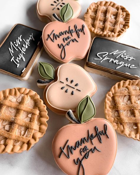 Thanksgiving Cookies For Teachers, Teacher Sugar Cookies, Cookies For Teachers, Moon Cookies, Rising Moon, Thanksgiving Cookies, Sugar Cookie Designs, Fall Cookies, My Sons