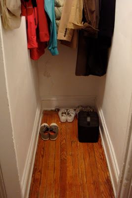 Organizing Deep Closets, Narrow Coat Closet, Deep Coat Closet, Small Deep Closet, Coat Closet Design, Hall Closet Organization, Coat Closet Ideas, Narrow Closet, Deep Closet