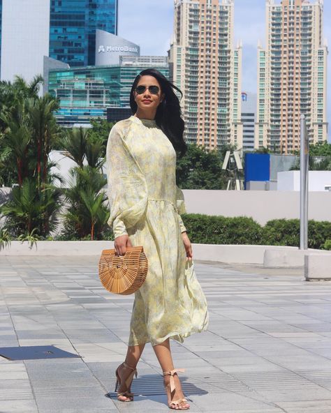 Yellow dress, midi dress, summer dresses, cult gaia bag, Alexandre Birman shoes, summer fashion, summer outfit Yellow Dress Midi, Chic Yellow Zara Dress, Alexandre Birman Clarita Outfit, Cult Gaia Bag, Shoes Summer, Alexandre Birman, Cult Gaia, Midi Dress Summer, Dress Midi