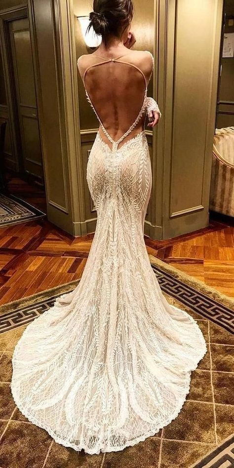 Wedding Dresses Open Back, Wedding Dress Tea Length, Trumpet Wedding Gown, Knee Length Prom Dress, Dresses Open Back, Wedding Dresses 2018, Galia Lahav, Back Wedding Dress, Cheap Evening Dresses