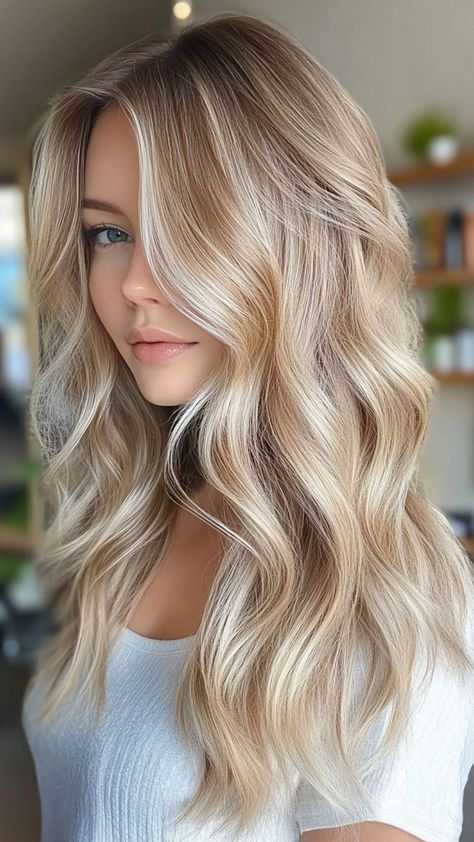 Winter just got brighter with these 45 Gorgeous Winter Blonde Balayage Looks for 2024! From frosty platinum blends to warm honey hues, these balayage styles are perfect for a seasonal refresh. Add dimension and glow to your hair, and stay effortlessly chic all season long. ❄️✨💇‍♀️ #WinterBalayageTrends #BlondeHairInspo #BalayageGoals2024 #IcyBlondeMagic #SeasonalHairLove Multi Tonal Blonde Hair Highlights, Soft Honey Blonde Balayage, Sunkissed Highlights Blonde, Blonde Highlights Brown Lowlights, Hair Color Blonde Ideas, Blonde Heavy Highlights, Blonde Hair Inspo Balayage, Carmel Blonde Balayage, Buttery Blonde Hair Balayage